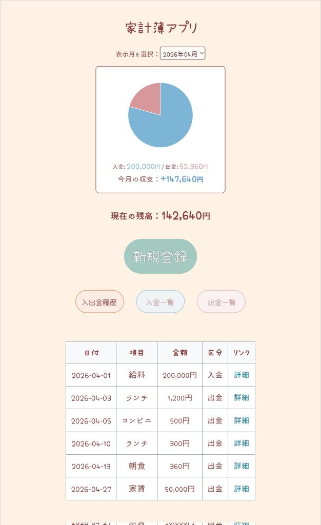 家計簿アプリ